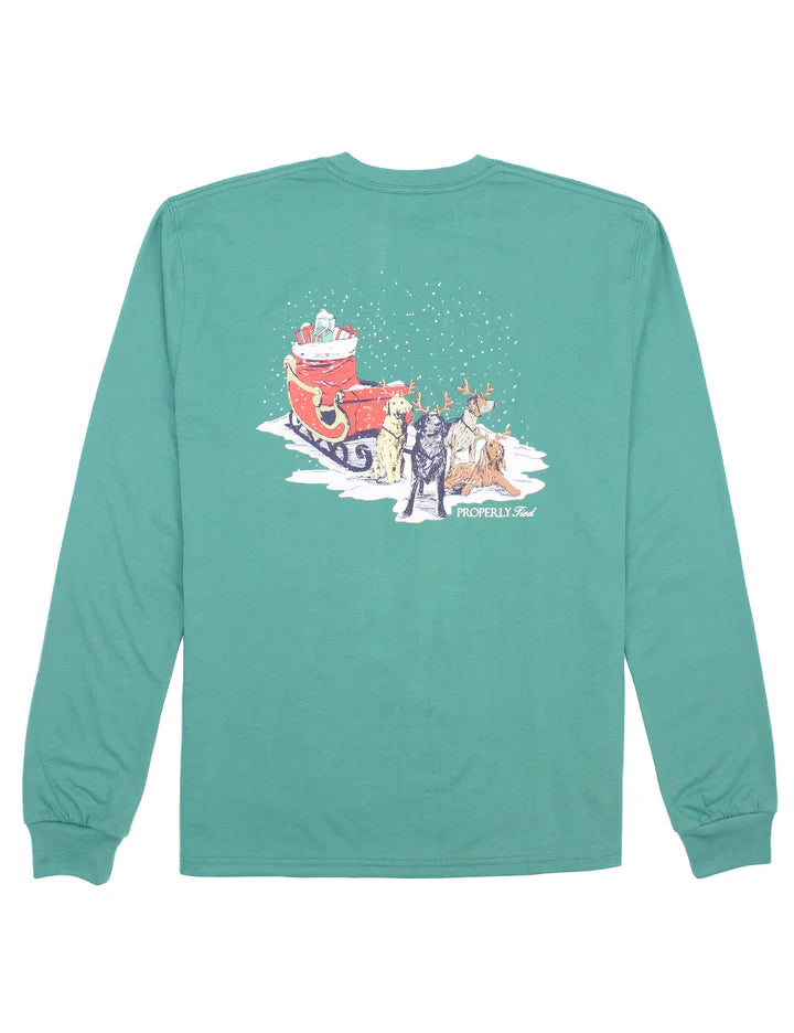 Boys Sleigh Dogs LS Teal