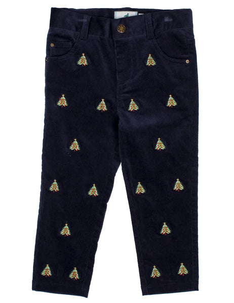 Boys Tinsel Pant Christmas Tree Navy