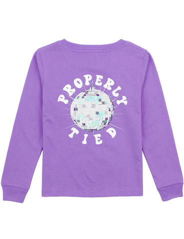 Girls Disco Ball LS Light Purple
