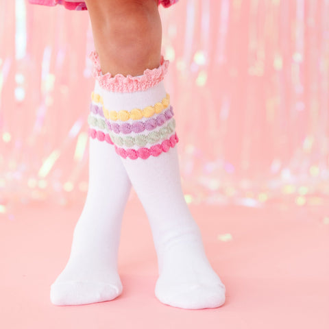 Pastel Bubble Knee High Socks