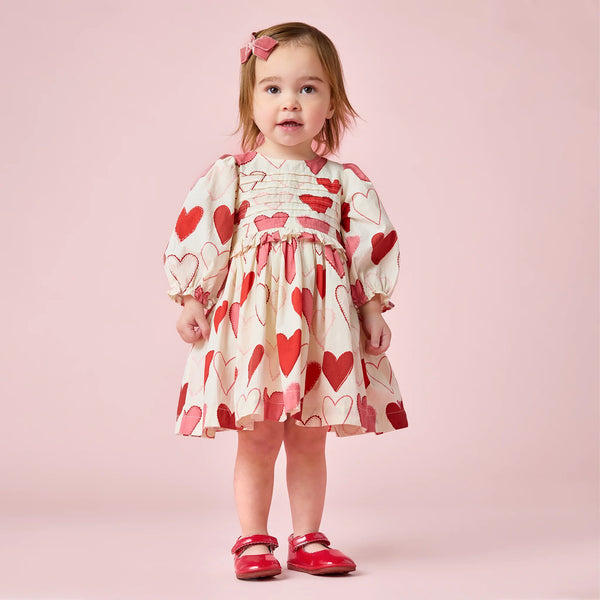 Baby Girls Renee Dress Set- Gradient Hearts (FINAL SALE)