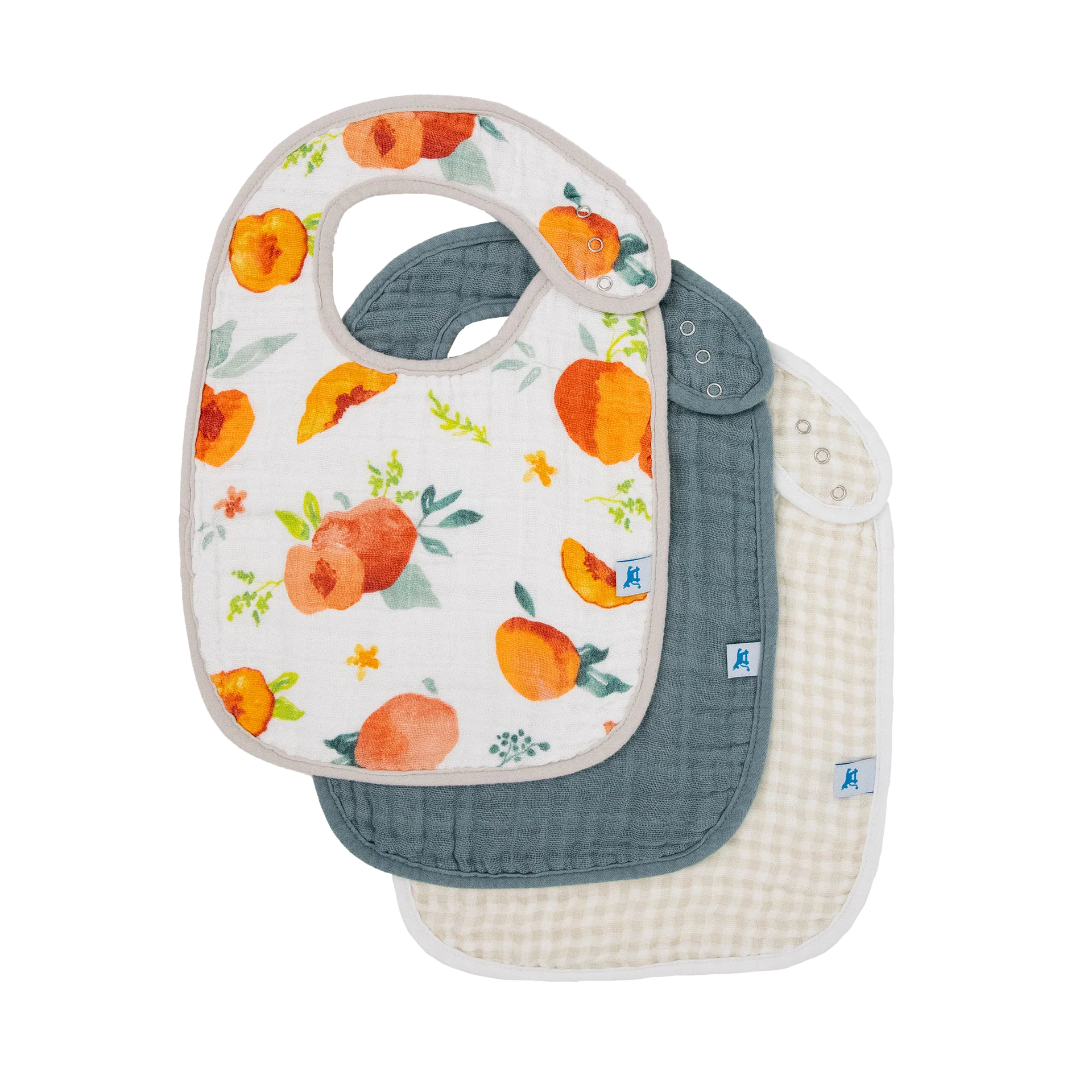 Cotton Muslin Classic Bib 3 Pack - Georgia Peach Set