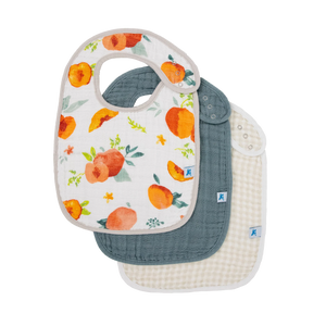 Cotton Muslin Classic Bib 3 Pack - Georgia Peach Set