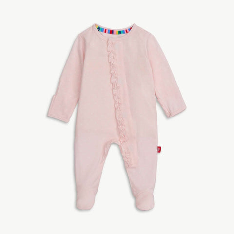Magnetic Footie with Ruffle Pin Dot Pink