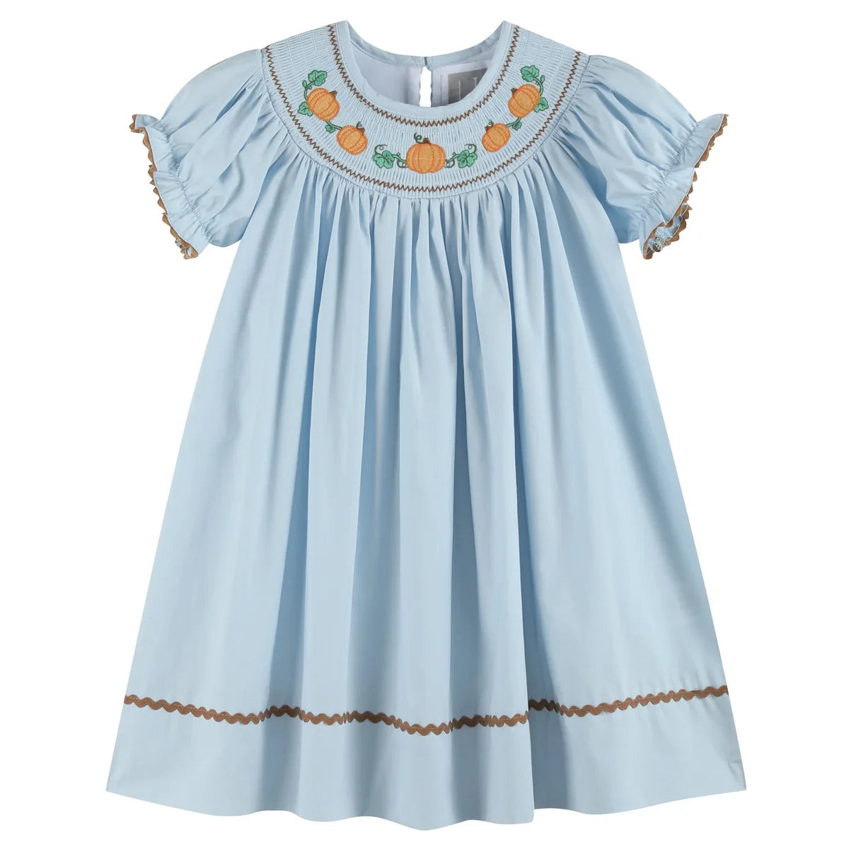 Blue Pumpkin Gingham Smocked Bishop Dress (FINAL SALE)