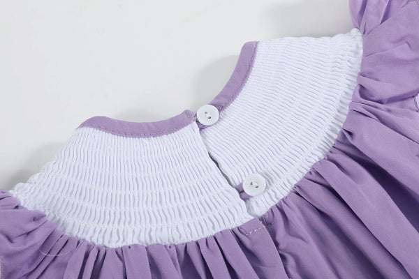 Purple Easter Bunny Smocked Flutter Romper (FINAL SALE)