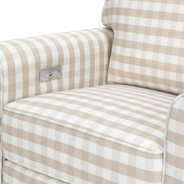 Monroe Power Recliner and Swivel Glider (Tan Gingham)