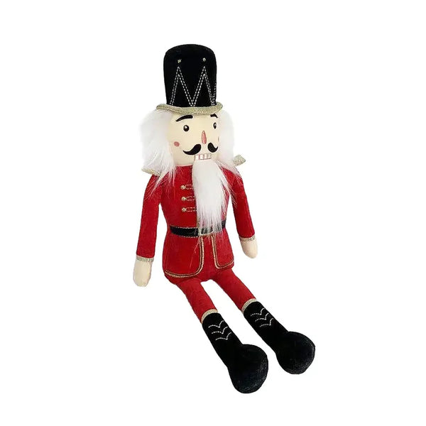 Red Nutcracker Shelf Sitter Christmas Plush Decor