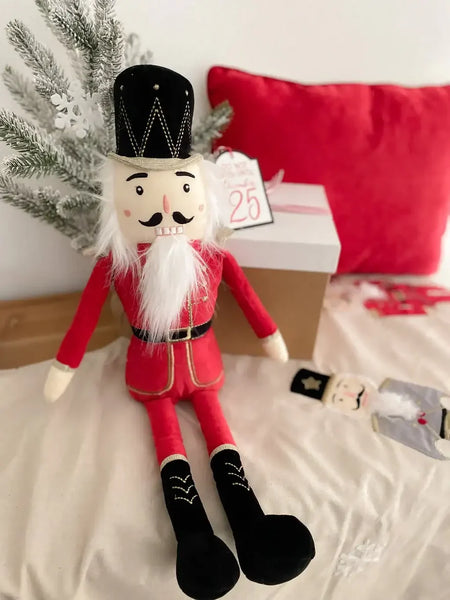 Red Nutcracker Shelf Sitter Christmas Plush Decor