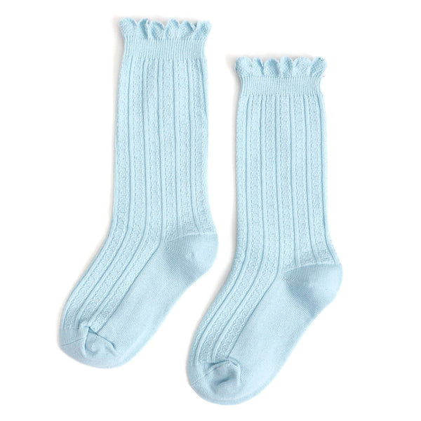 Robin Egg Frill Knee High Socks