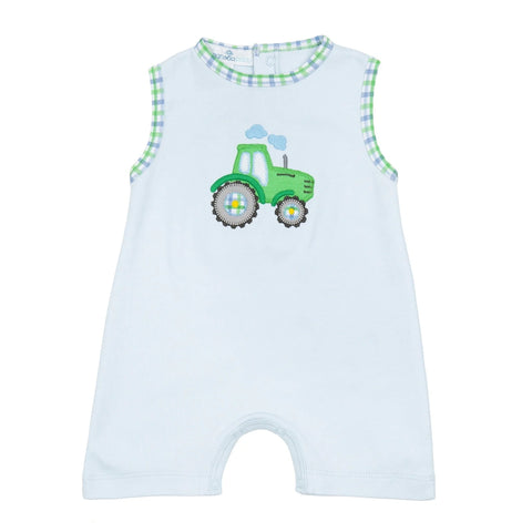 Tractor Tales Applique Short Playsuit