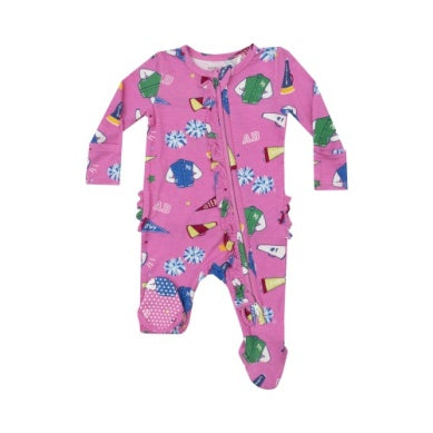 Varsity Cheer 2-Way Ruffle Zipper Footie