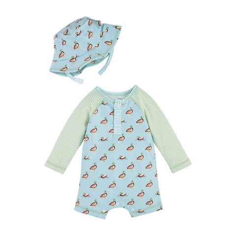 Duck Rashguard One-Piece & Hat Sets