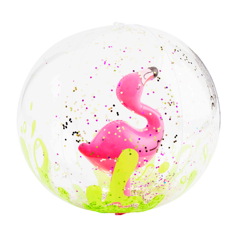 Flamingo Glitter Beach Ball (FINAL SALE)