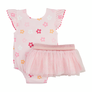 Daisy/Check Tutu Reversible Swimsuit