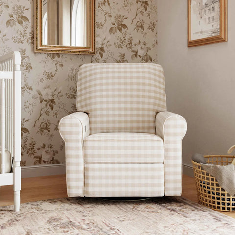 Monroe Power Recliner and Swivel Glider (Tan Gingham)