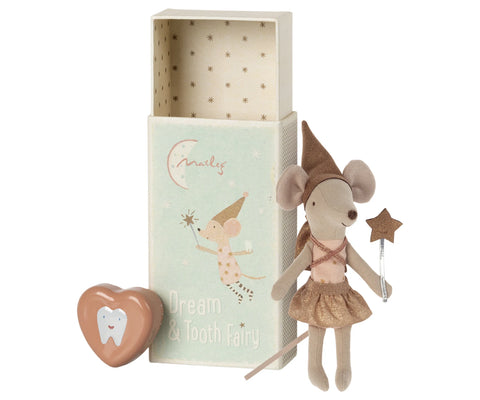 Tooth Fairy Mouse in Matchbox- Rose
