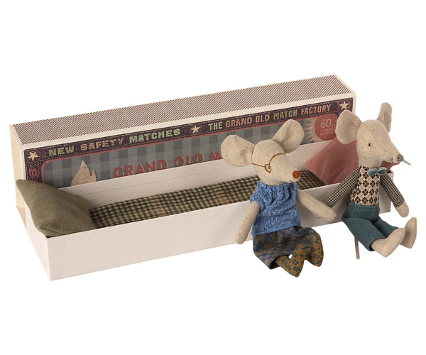 Grandma & Grandpa Mice in Matchbox