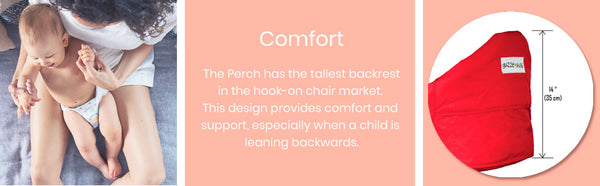 Perch Portable Hanging High Chair- Salt and Pepper