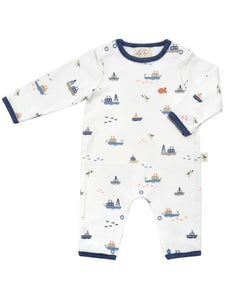 Nautical Print Baby Romper