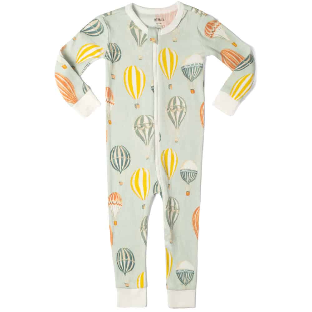 Vintage Balloons Organic Cotton Zipper Pajama