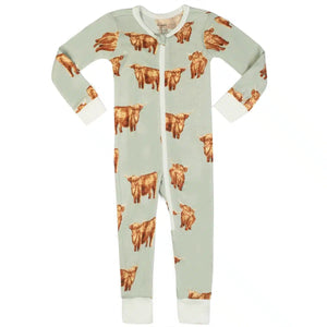 Zipper Pajama- Highland Cow