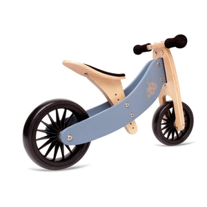 Tiny Tot Plus 2 in 1 Wooden Balance Bike Tricycle Slate Blue