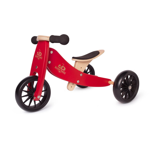 Tiny Tot 2-in-1 Wooden Balance Bike Cherry Red
