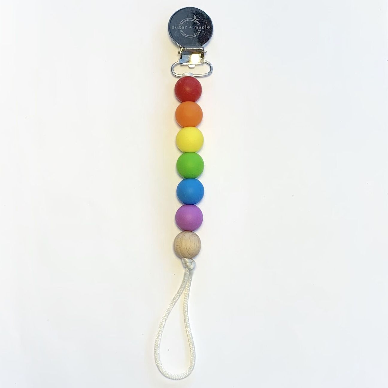 Rainbow Primary  Teether + Pacifier Clip