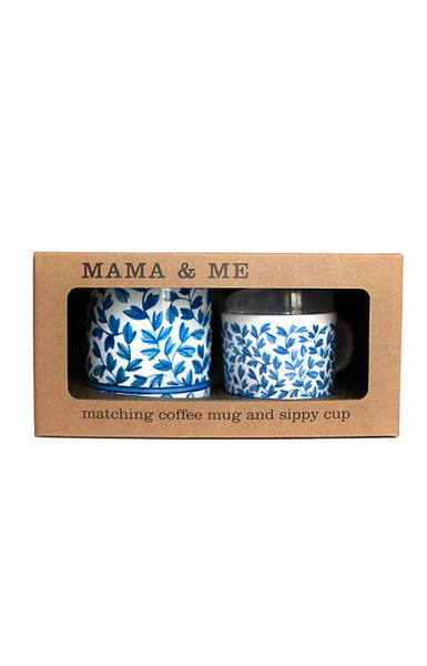 Blue and White Mama & Me Cup Set