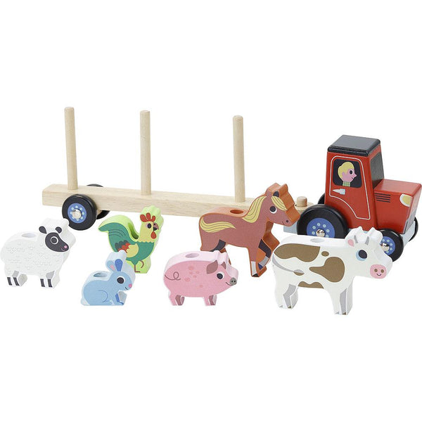 Tractor and Trailer with Animals Stacking Game