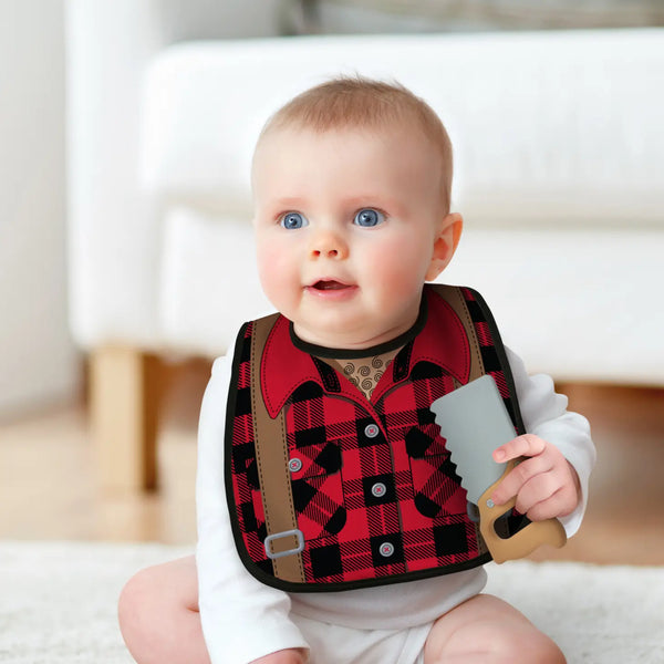 Chill Baby- Dressed To Spill- Bib & Teether Set- Lumberjack