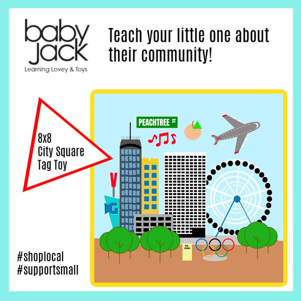 Atlanta Georgia Baby City Learning Crinkle Squares 8"x 8"
