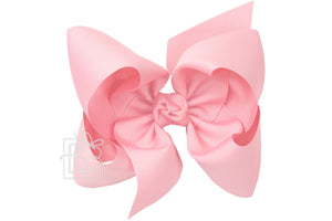 Pink Signature Grosgrain Double Knot Bow on Clip- Texas 7.5"