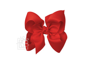 Red Signature Grosgrain Double Knot Bow on Clip