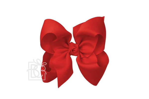 Red Signature Grosgrain Double Knot Bow on Clip