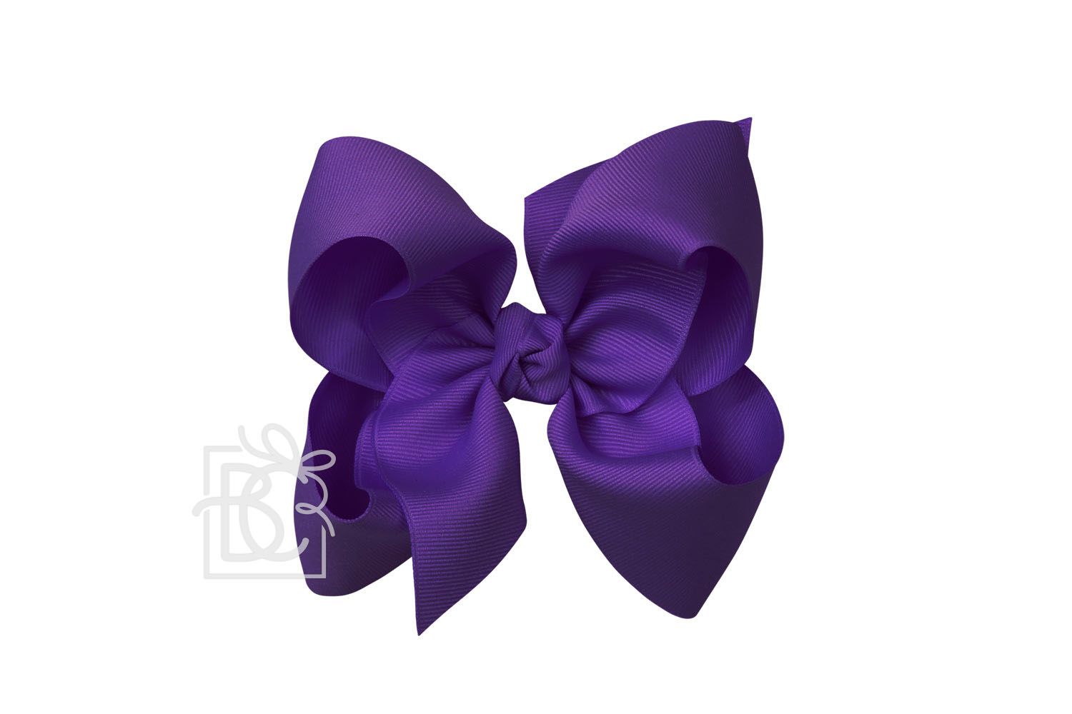 Purple Signature Grosgrain Double Knot Bow on Clip