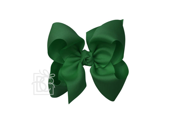 Forest Green Signature Grosgrain Double Knot Bow on Clip