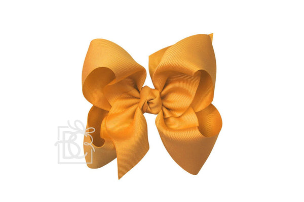 Old Gold Signature Grosgrain Double Knot Bow on Clip