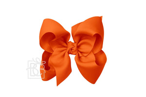 Orange Signature Grosgrain Double Knot Bow on Clip