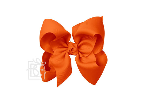 Orange Signature Grosgrain Double Knot Bow on Clip