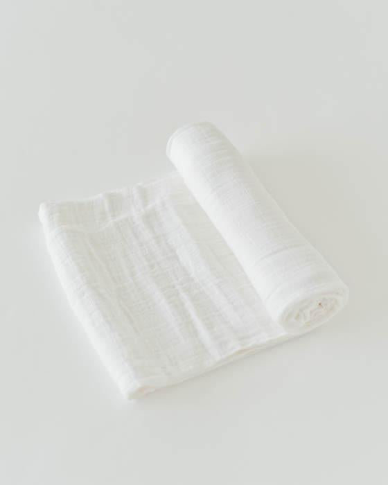 White Cotton Muslin Swaddle Single