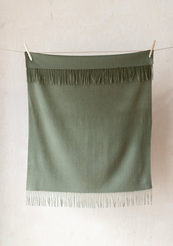 Super Soft Lambswool Baby Blanket in Olive