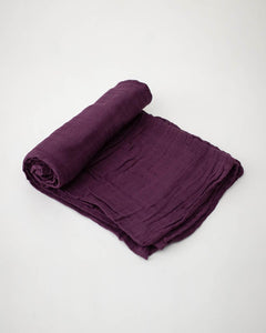Plum Cotton Muslin Swaddle Single