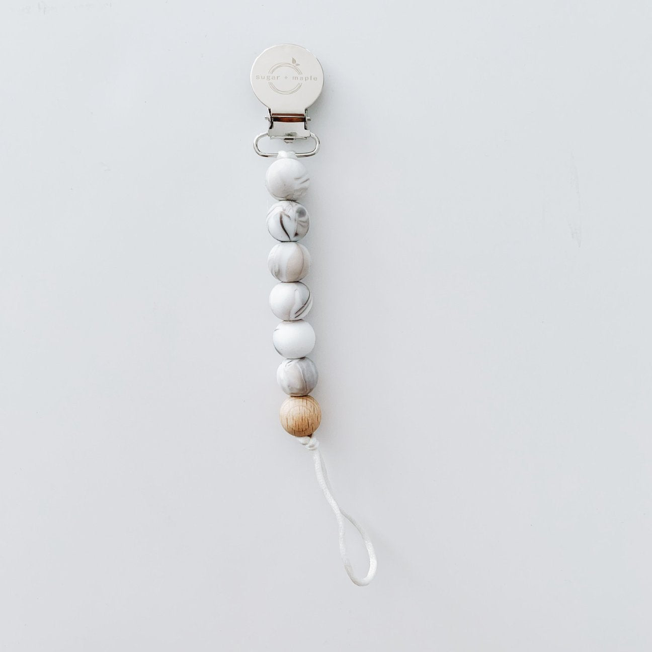 Marble Teether + Pacifier Clip
