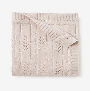 Blush Leaf Knit Baby Blanket
