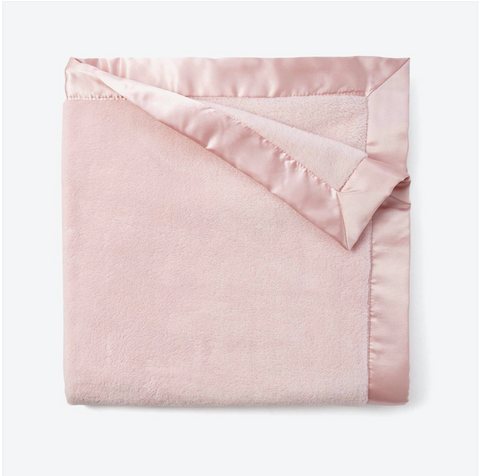 Chalk Pink Coral Fleece Baby Stroller Blanket