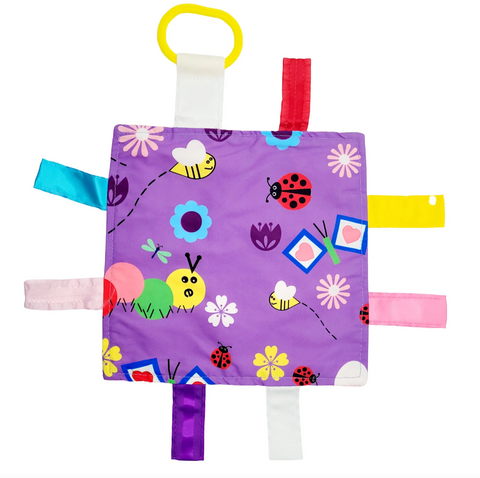 Garden Butterfly Bees Crinkle Tag Square Baby Toy 8"x 8"