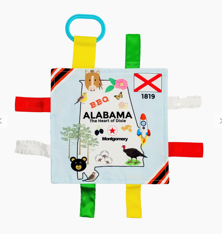 Alabama State Baby Learning Crinkle Tag Square 8"x 8" Toy