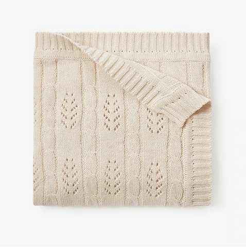 Wheat Leaf Knit Baby Blanket